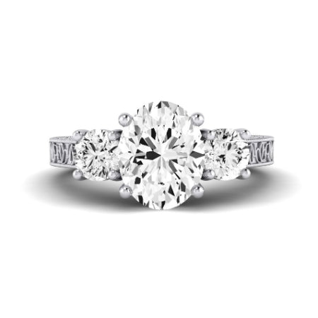 Belladonna Moissanite Matching Band Only (does Not Include Engagement Ring) For Ring With Oval Center whitegold