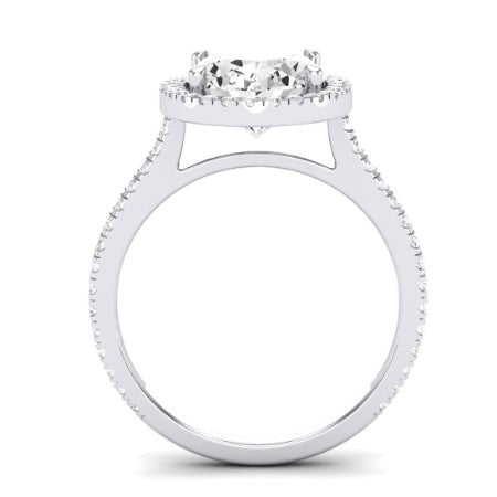 Columbine Moissanite Matching Band Only (does Not Include Engagement Ring)  For Ring With Oval Center whitegold