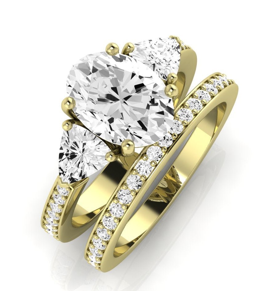 Snowdonia Moissanite Matching Band Only (engagement Ring Not Included) For Ring With Oval Center yellowgold