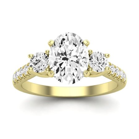 Primrose Moissanite Matching Band Only ( Engagement Ring Not Included) For Ring With Oval Center yellowgold