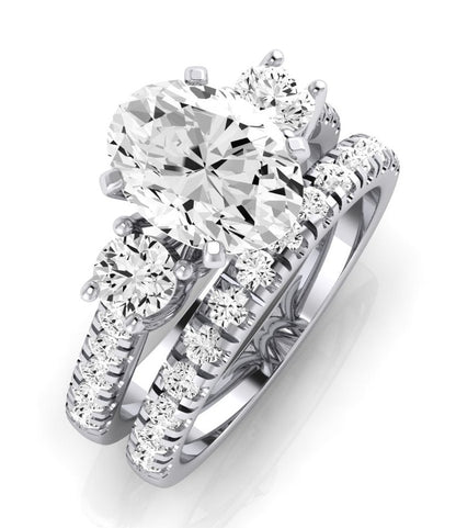 Primrose Moissanite Matching Band Only ( Engagement Ring Not Included) For Ring With Oval Center whitegold