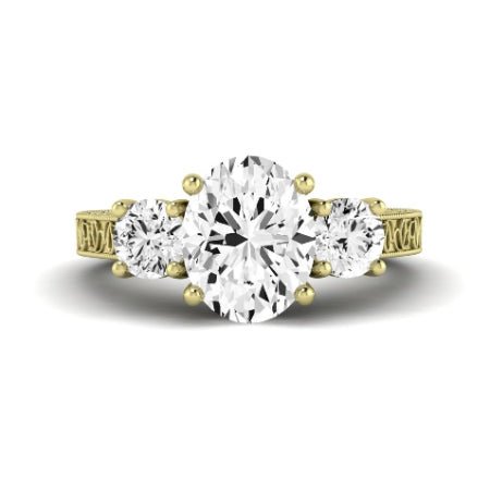 Belladonna Moissanite Matching Band Only (does Not Include Engagement Ring) For Ring With Oval Center yellowgold