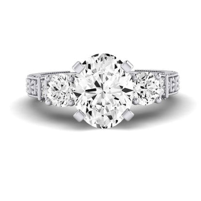 Angelonia Moissanite Matching Band Only (does Not Include Engagement Ring) For Ring With Oval Center whitegold