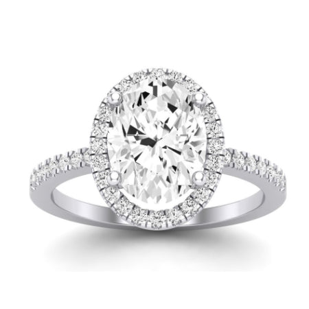 Bergenia Moissanite Matching Band Only (does Not Include Engagement Ring ) For Ring With Oval Center whitegold