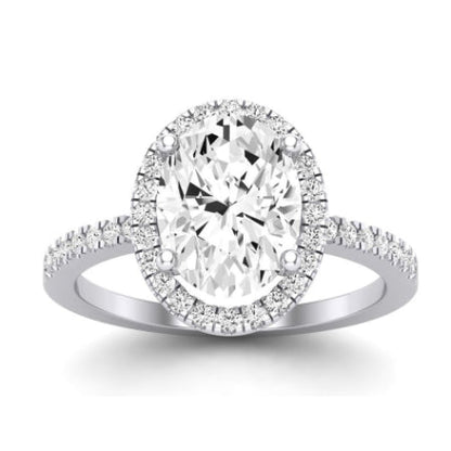 Bergenia Moissanite Matching Band Only (does Not Include Engagement Ring ) For Ring With Oval Center whitegold