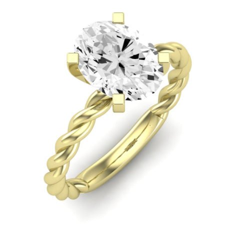 Balsam Moissanite Matching Band Only ( Engagement Ring Not Included)  For Ring With Oval Center yellowgold