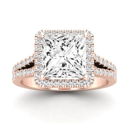 Silene Moissanite Matching Band Only ( Engagement Ring Not Included) For Ring With Princess Center rosegold