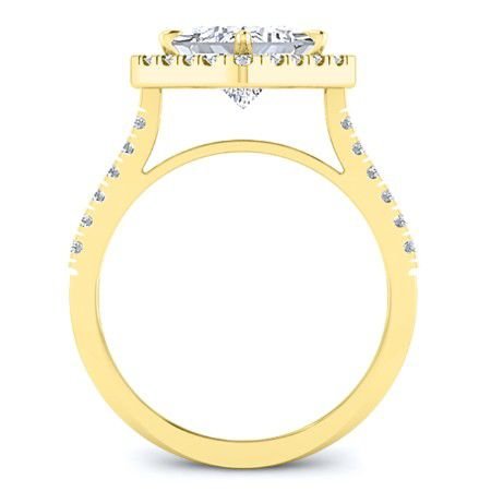 Cattleya Moissanite Matching Band Only (engagement Ring Not Included) For Ring With Princess Center yellowgold