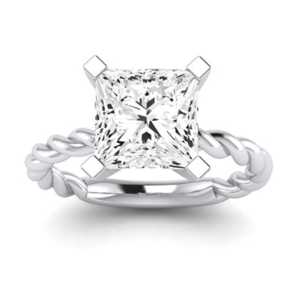 Balsam Moissanite Matching Band Only (does Not Include Engagement Ring) For Ring With Princess Center whitegold