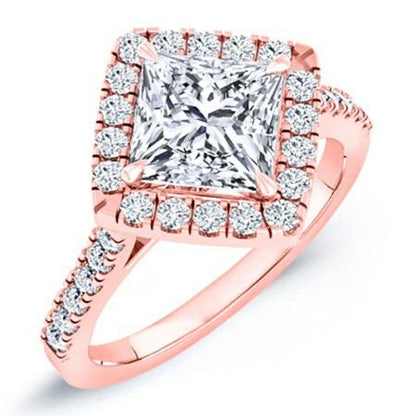 Cattleya Moissanite Matching Band Only (engagement Ring Not Included) For Ring With Princess Center rosegold