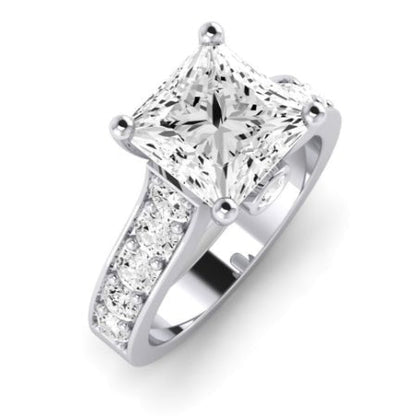 Calluna Moissanite Matching Band Only (does Not Include Engagement Ring) For Ring With Princess Center whitegold