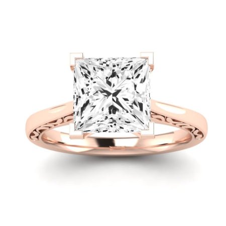Astilbe Moissanite Matching Band Only (does Not Include Engagement Ring) For Ring With Princess Center rosegold