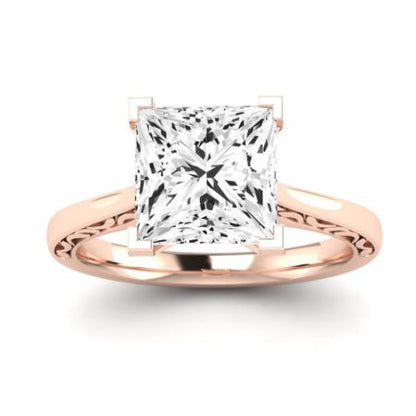 Astilbe Moissanite Matching Band Only (does Not Include Engagement Ring) For Ring With Princess Center rosegold