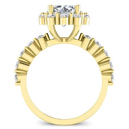 Privet Moissanite Matching Band Only (engagement Ring Not Included) For Ring With Round Center yellowgold