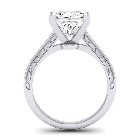 Astilbe Moissanite Matching Band Only (does Not Include Engagement Ring) For Ring With Princess Center whitegold