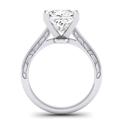 Astilbe Moissanite Matching Band Only (does Not Include Engagement Ring) For Ring With Princess Center whitegold