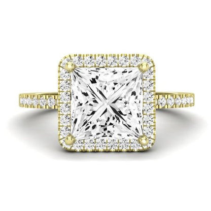 Bergenia Moissanite Matching Band Only (does Not Include Engagement Ring ) For Ring With Princess Center yellowgold