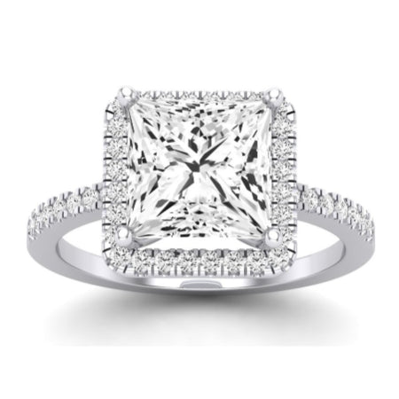 Bergenia Moissanite Matching Band Only (does Not Include Engagement Ring ) For Ring With Princess Center whitegold