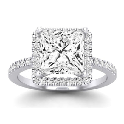 Bergenia Moissanite Matching Band Only (does Not Include Engagement Ring ) For Ring With Princess Center whitegold