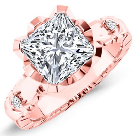 Arbor Moissanite Matching Band Only (engagement Ring Not Included) For Ring With Princess Center rosegold