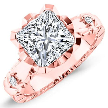 Arbor Moissanite Matching Band Only (engagement Ring Not Included) For Ring With Princess Center rosegold