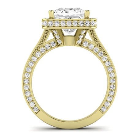 Buttercup Moissanite Matching Band Only (does Not Include Engagement Ring)  For Ring With Princess Center yellowgold