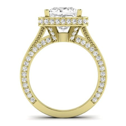 Buttercup Moissanite Matching Band Only (does Not Include Engagement Ring)  For Ring With Princess Center yellowgold