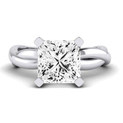 Baneberry Moissanite Matching Band Only (does Not Include Engagement Ring)  For Ring With Princess Center whitegold