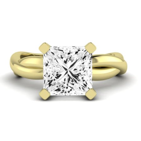 Baneberry Moissanite Matching Band Only (does Not Include Engagement Ring)  For Ring With Princess Center yellowgold