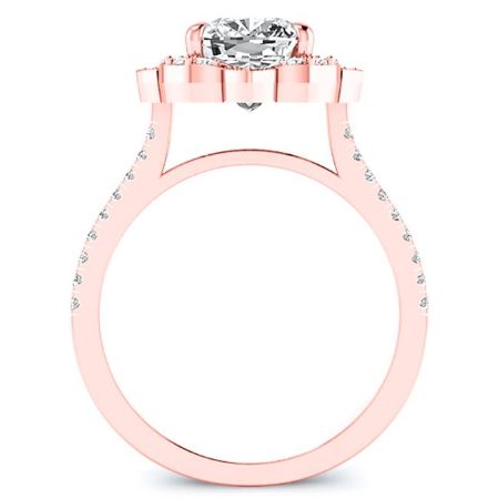 Rockrose Moissanite Matching Band Only (engagement Ring Not Included) For Ring With Princess Center rosegold
