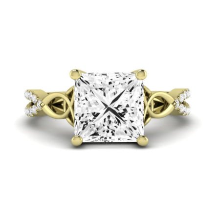 Pavonia Moissanite Matching Band Only (does Not Include Engagement Ring)  For Ring With Princess Center yellowgold