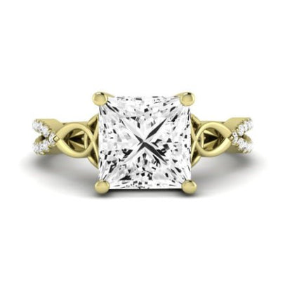 Pavonia Moissanite Matching Band Only (does Not Include Engagement Ring)  For Ring With Princess Center yellowgold