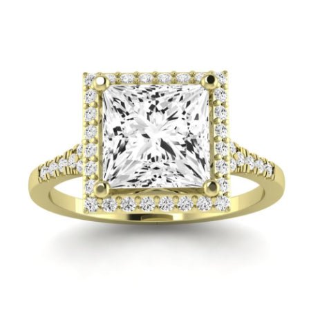 Desert Rose Moissanite Matching Band Only (engagement Ring Not Included) For Ring With Princess Center yellowgold