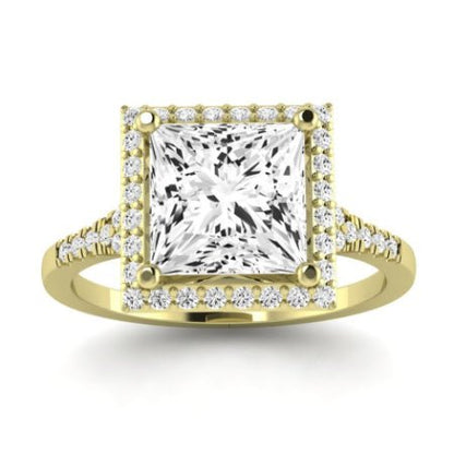 Desert Rose Moissanite Matching Band Only (engagement Ring Not Included) For Ring With Princess Center yellowgold