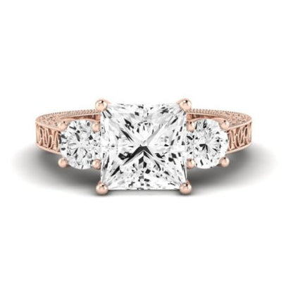 Belladonna Moissanite Matching Band Only (does Not Include Engagement Ring) For Ring With Princess Center rosegold