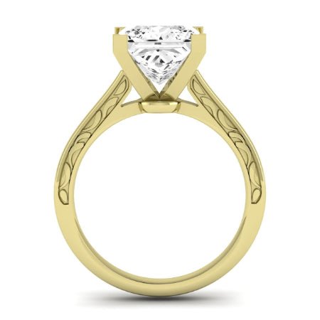 Astilbe Moissanite Matching Band Only (does Not Include Engagement Ring) For Ring With Princess Center yellowgold