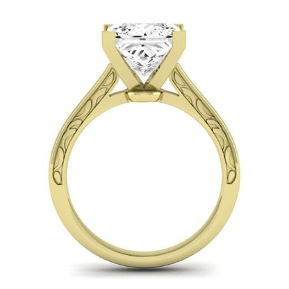 Astilbe Moissanite Matching Band Only (does Not Include Engagement Ring) For Ring With Princess Center yellowgold
