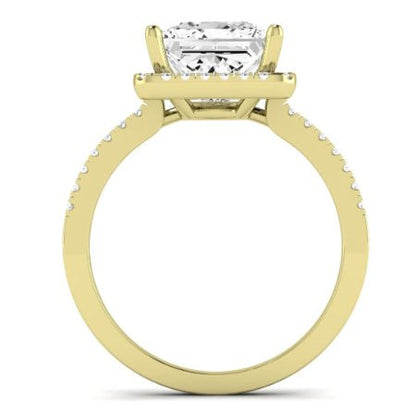 Bergenia Moissanite Matching Band Only (does Not Include Engagement Ring ) For Ring With Princess Center yellowgold
