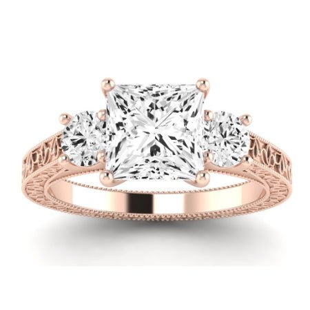 Belladonna Moissanite Matching Band Only (does Not Include Engagement Ring) For Ring With Princess Center rosegold