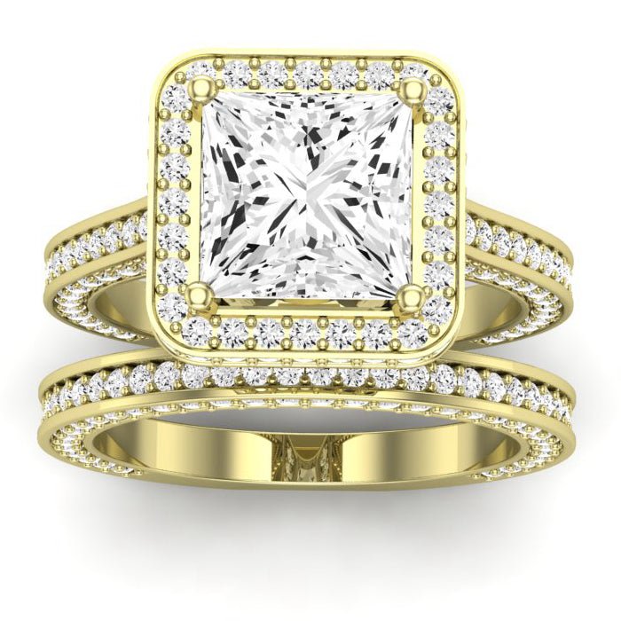 Buttercup Moissanite Matching Band Only (does Not Include Engagement Ring)  For Ring With Princess Center yellowgold