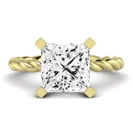 Balsam Moissanite Matching Band Only (does Not Include Engagement Ring) For Ring With Princess Center yellowgold