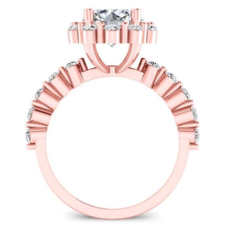Privet Moissanite Matching Band Only (engagement Ring Not Included) For Ring With Round Center rosegold