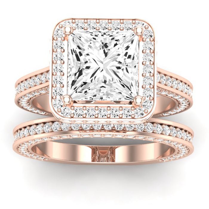 Buttercup Moissanite Matching Band Only (does Not Include Engagement Ring)  For Ring With Princess Center rosegold