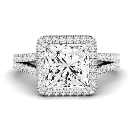 Silene Moissanite Matching Band Only ( Engagement Ring Not Included) For Ring With Princess Center whitegold