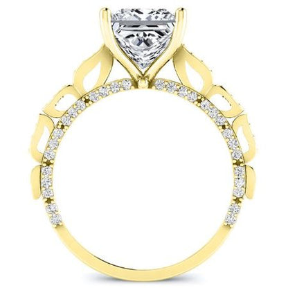 Peregrine Moissanite Matching Band Only (engagement Ring Not Included) For Ring With Princess Center yellowgold