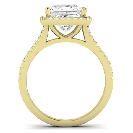 Silene Moissanite Matching Band Only ( Engagement Ring Not Included) For Ring With Princess Center yellowgold