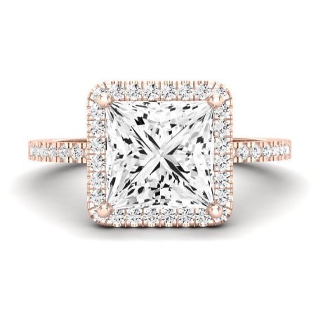 Bergenia Moissanite Matching Band Only (does Not Include Engagement Ring ) For Ring With Princess Center rosegold