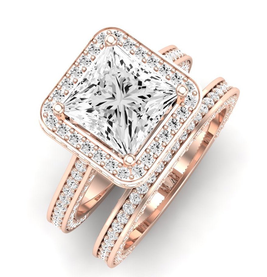 Buttercup Moissanite Matching Band Only (does Not Include Engagement Ring)  For Ring With Princess Center rosegold