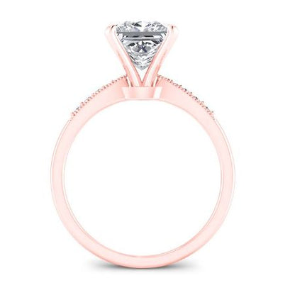 Poppy Moissanite Matching Band Only (engagement Ring Not Included) For Ring With Princess Center rosegold