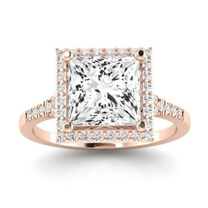 Desert Rose Moissanite Matching Band Only (engagement Ring Not Included) For Ring With Princess Center rosegold